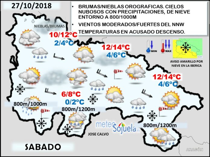 Mapa meteorologico significativo de hoy en La Rioja. Meteosojuela Mapa meteorologico significativo de hoy en La Rioja. Meteosojuela