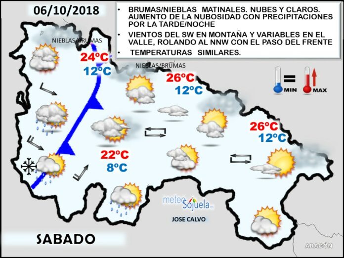 Mapa meteorologico significativo de hoy en La Rioja. Meteosojuela Mapa meteorologico significativo de hoy en La Rioja. Meteosojuela