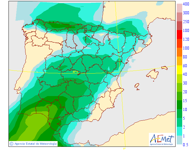 Modelo de precipitacion de AEMET.Meteosojuela