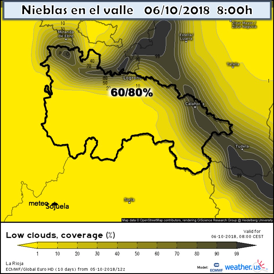 Modelos de predicción de nieblas. Weatherus. Meteosojuela