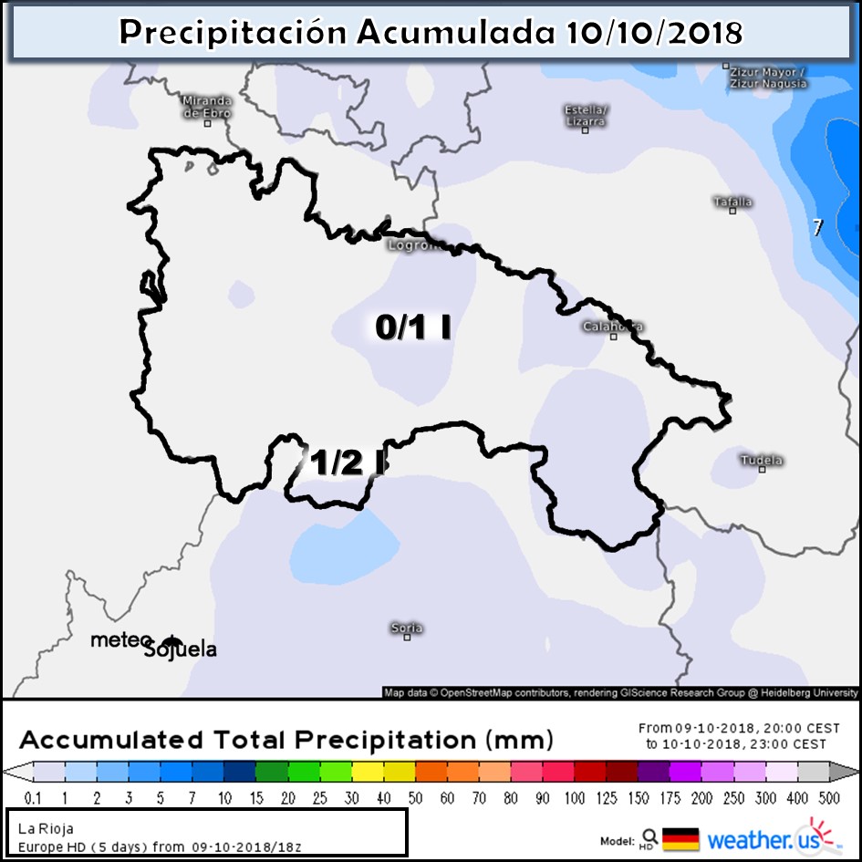 Precipitación diaria acumulada. Meteosojuela