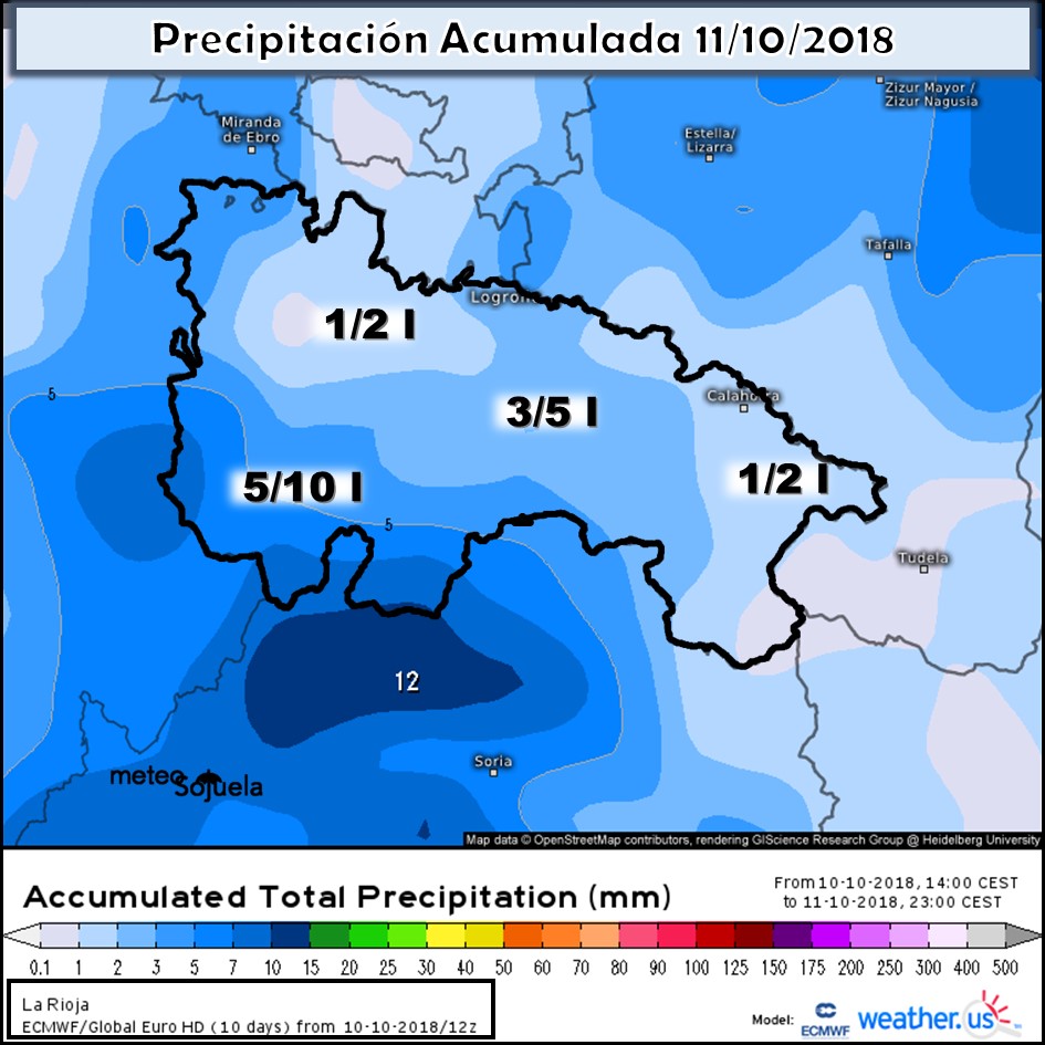 Precipitación diaria acumulada. Meteosojuela