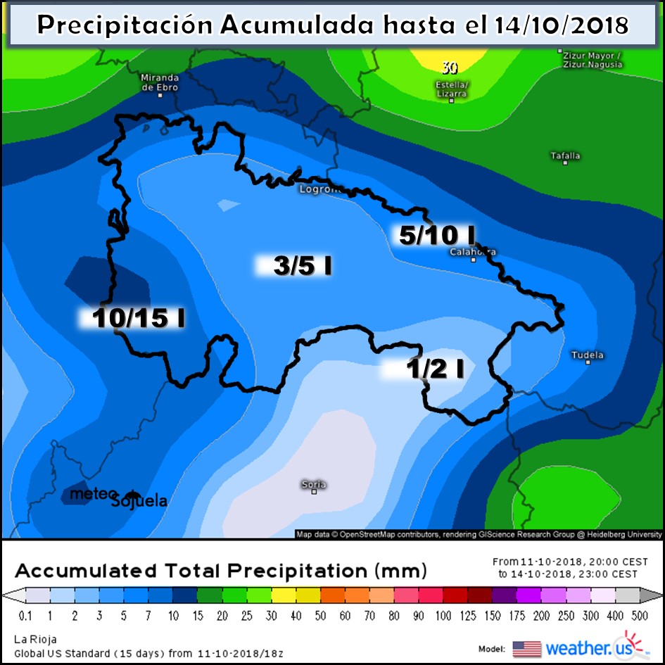 Precipitación diaria acumulada. Meteosojuela