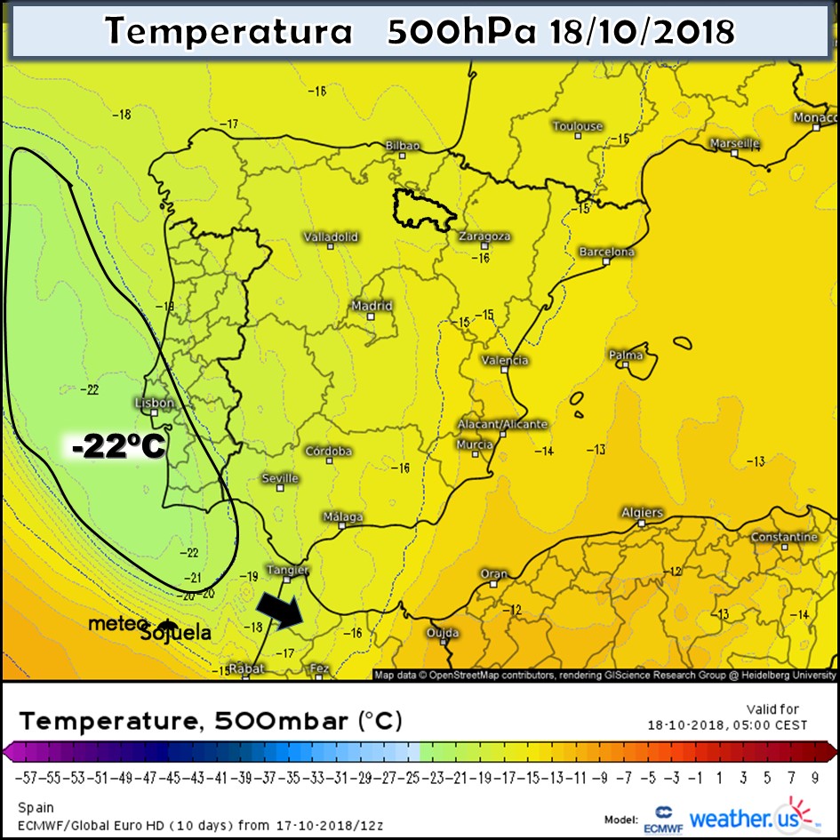Anomalías de Geopotencial a 500hPa Europa. Meteosojuela