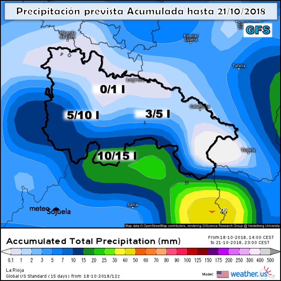 Precipitación diaria acumulada. Meteosojuela