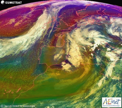 Animación de masas de aire Meteosat. Meteosojuela.