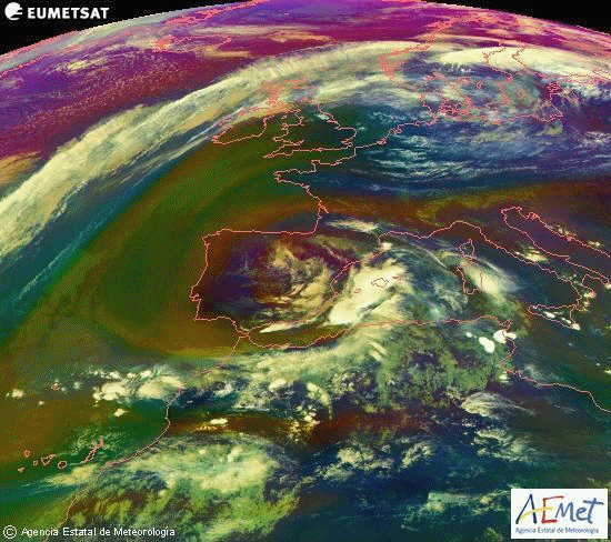 Animación de masas de aire Meteosat. Meteosojuela.