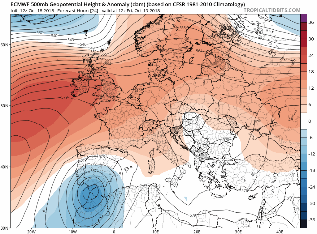 Animación Modelos de Altura de Geopotencial a 500hPa Europa. Meteosojuela