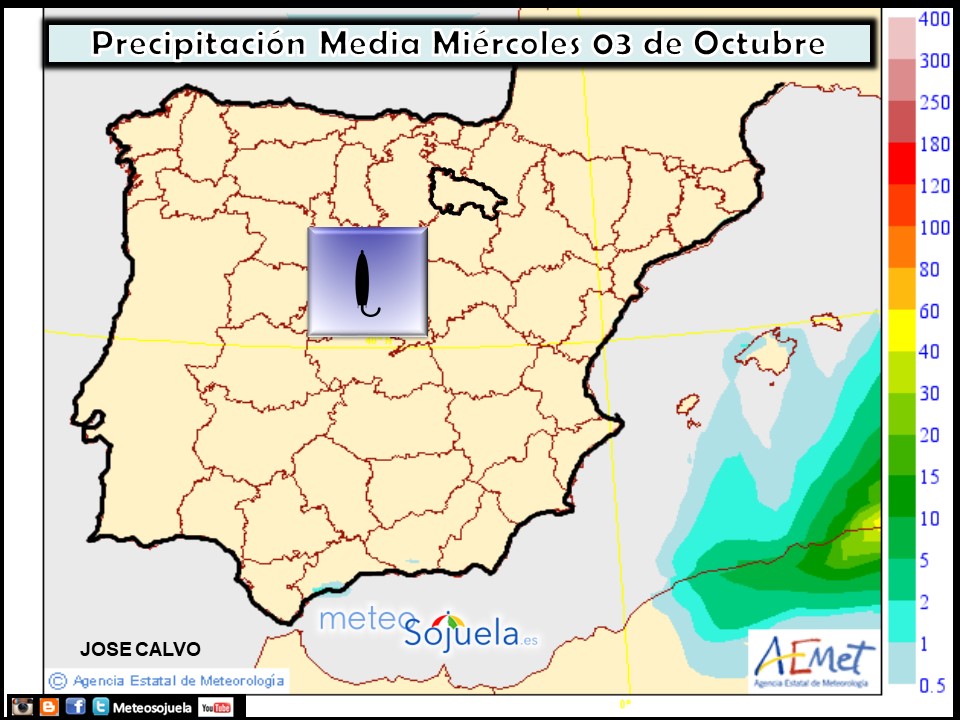 Modelo de precipitacion de AEMET.Meteosojuela