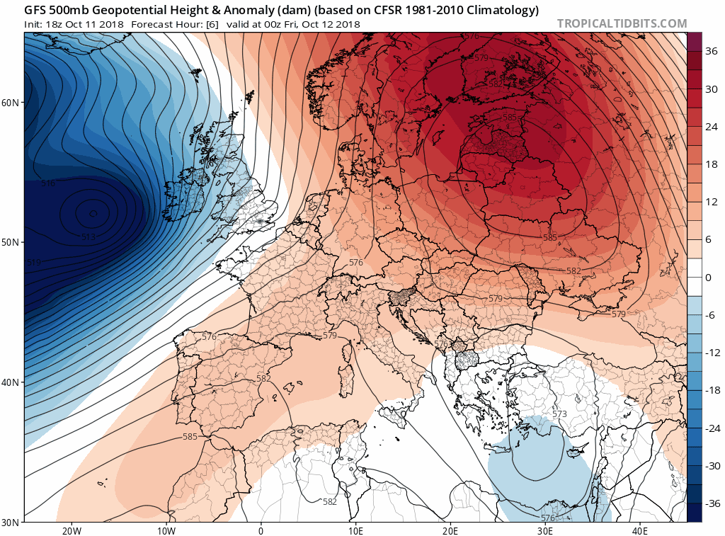 Animación Modelos de Altura de Geopotencial a 500hPa Europa. Meteosojuela