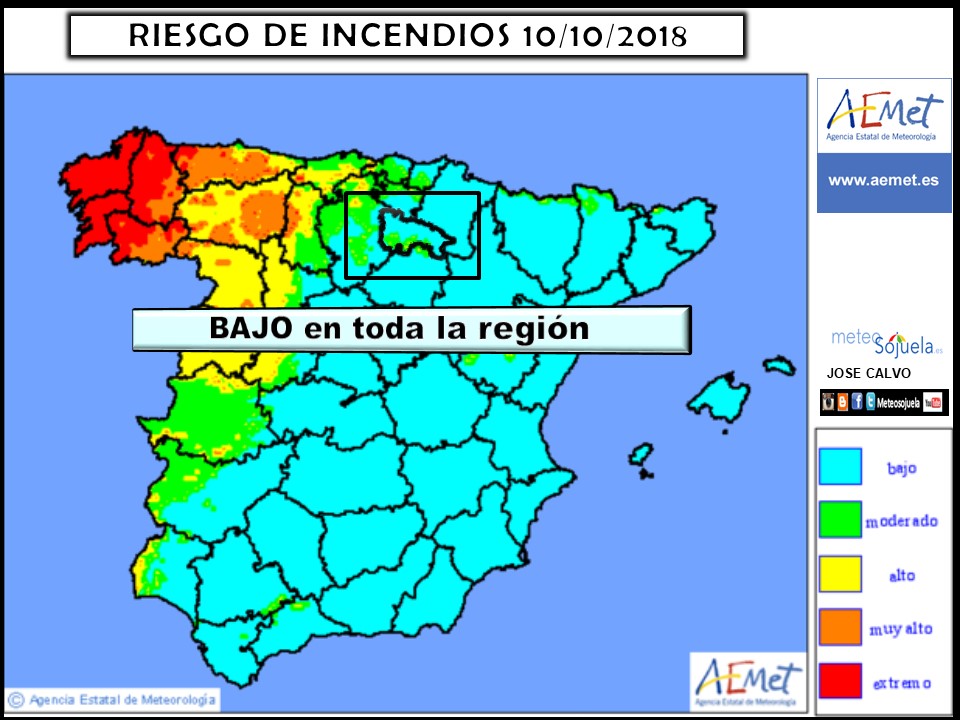 Temperaturas máximas. AEMET.Meteosojuela