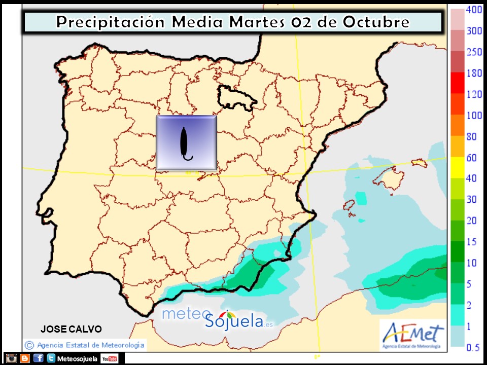 Modelo de precipitacion de AEMET.Meteosojuela