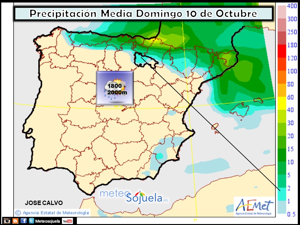 Modelo de precipitacion de AEMET.Meteosojuela