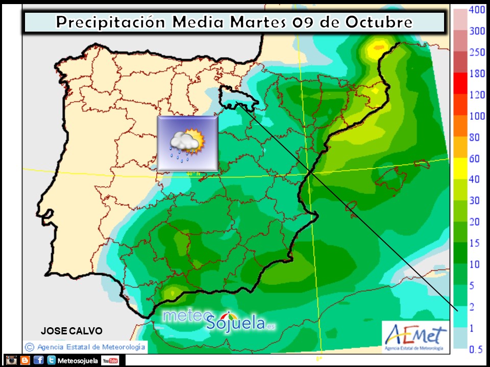 Modelo de precipitacion de AEMET.Meteosojuela