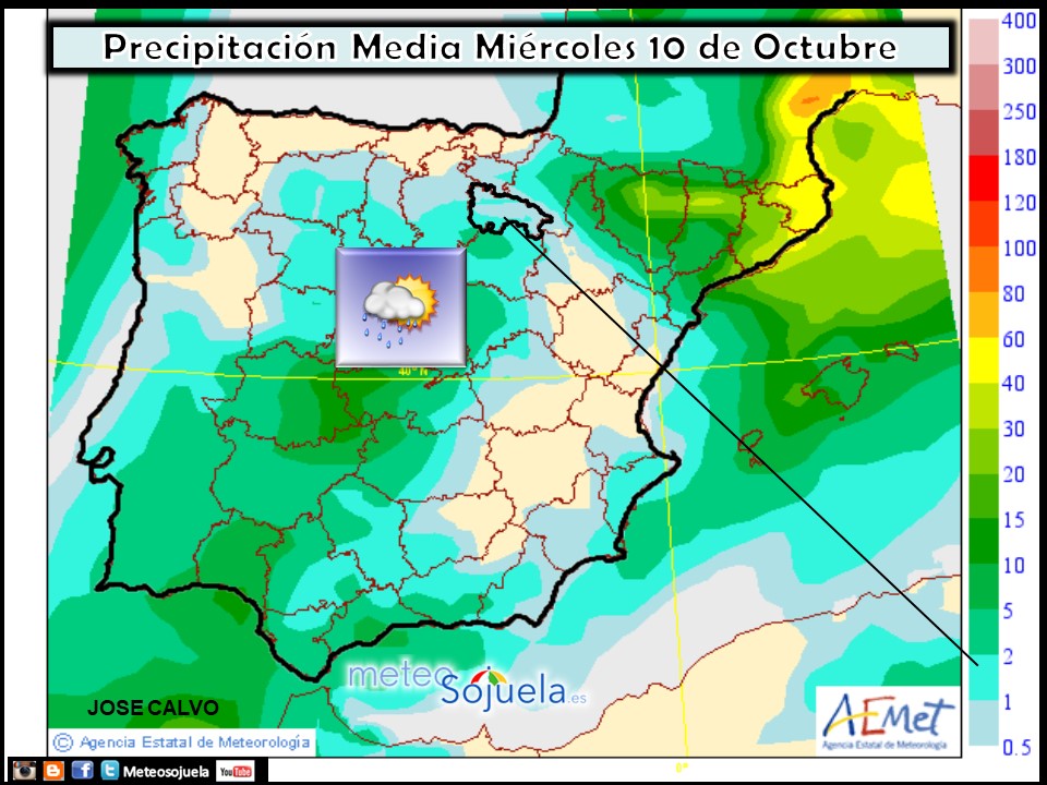 Modelo de precipitacion de AEMET.Meteosojuela
