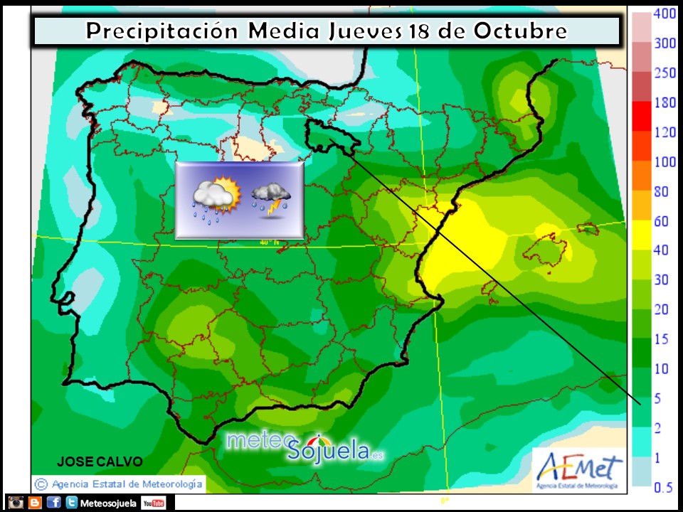 Modelo de precipitacion de AEMET.Meteosojuela