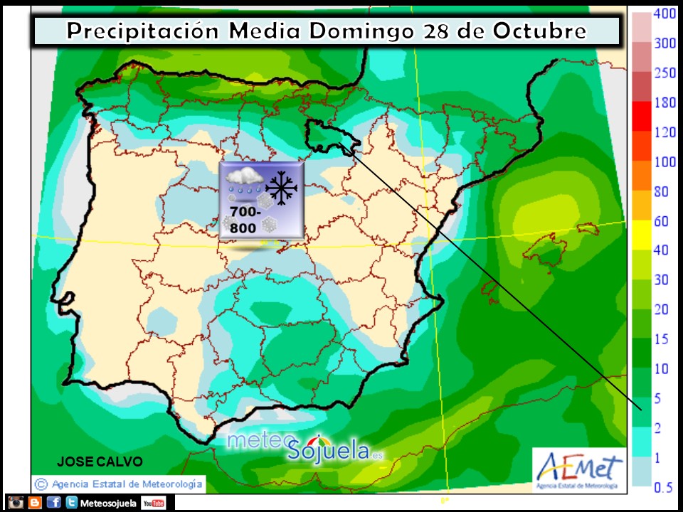 Modelo de precipitacion de AEMET.Meteosojuela