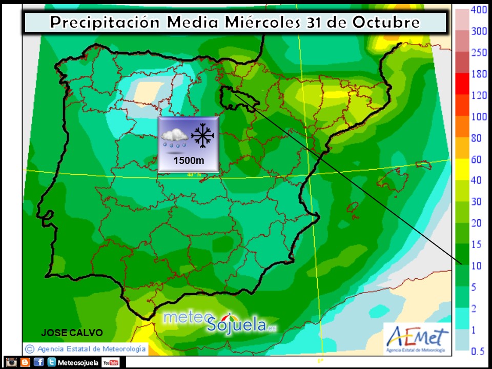 Modelo de precipitacion de AEMET.Meteosojuela
