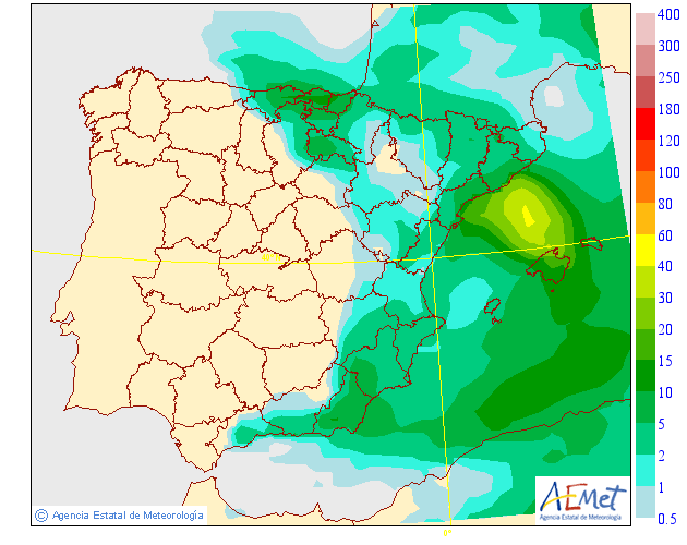 Modelo de precipitacion de AEMET.Meteosojuela