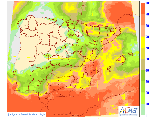 Modelo de precipitacion de AEMET.Meteosojuela