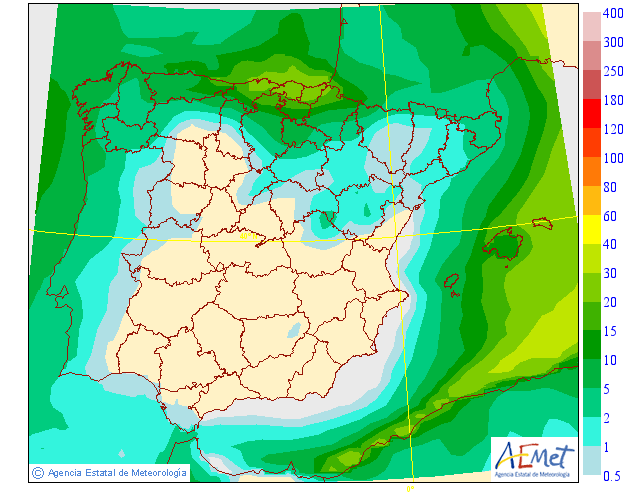Modelo de precipitacion de AEMET.Meteosojuela