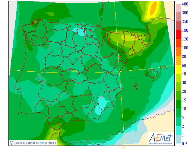 Modelo de precipitacion de AEMET.Meteosojuela