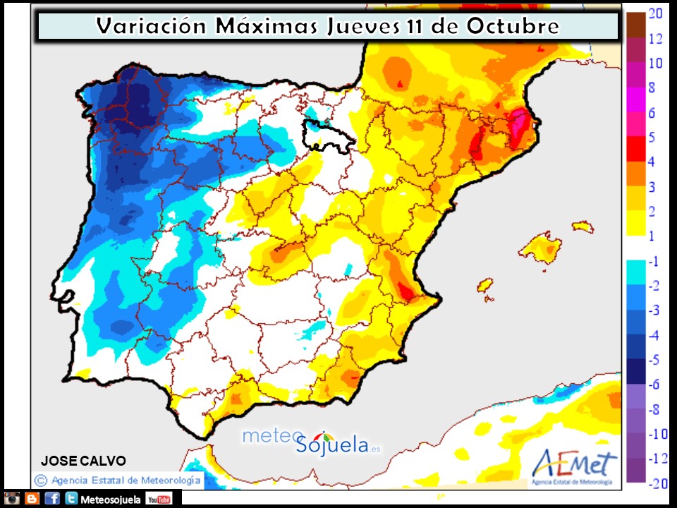 Temperaturas máximas. AEMET.Meteosojuela