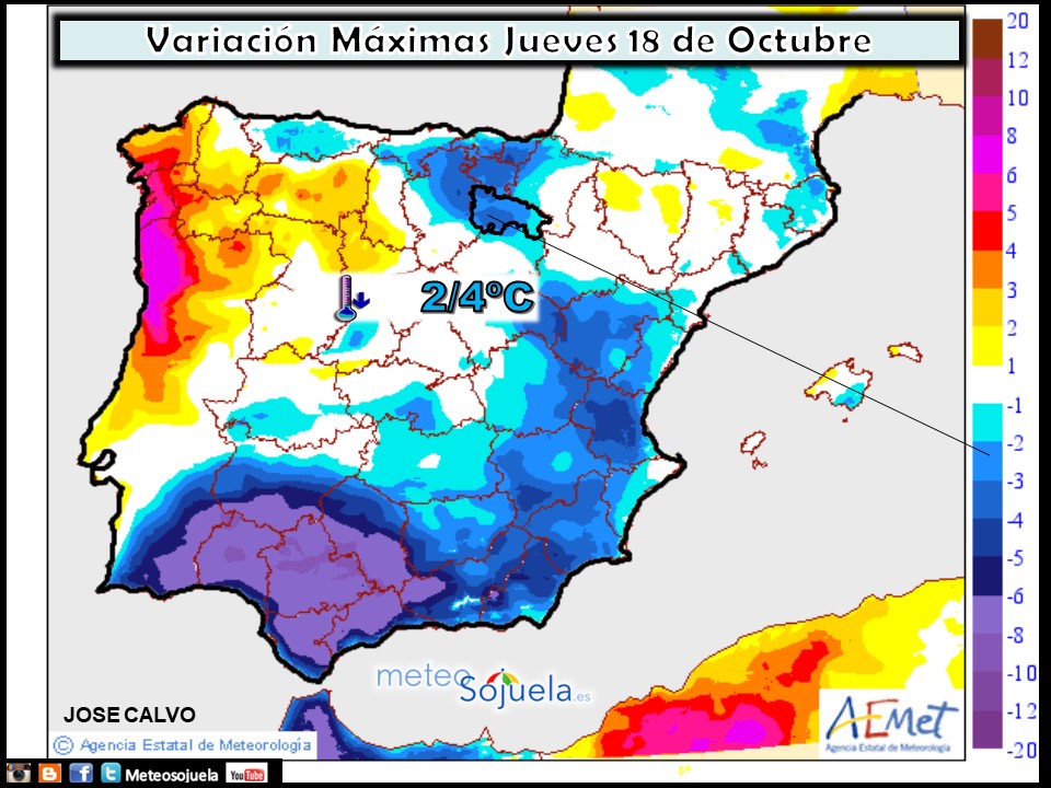 Modelo de temperaturas máximas de AEMET.Meteosojuela