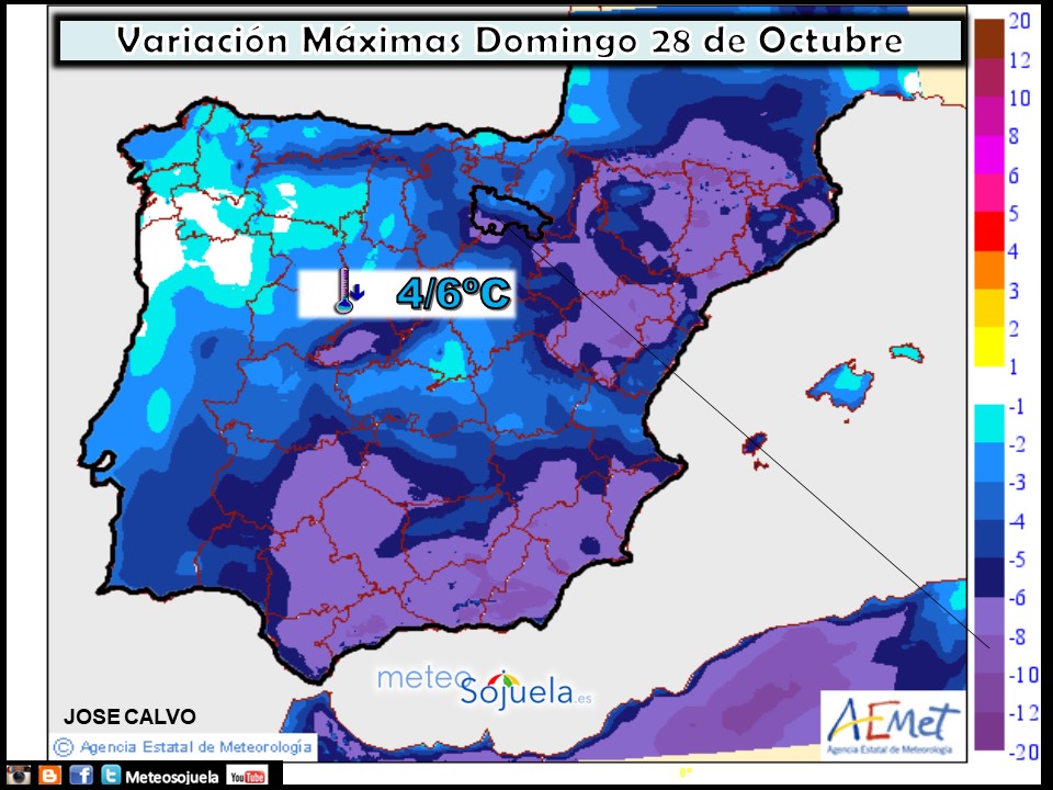 Modelo de temperaturas máximas de AEMET.Meteosojuela