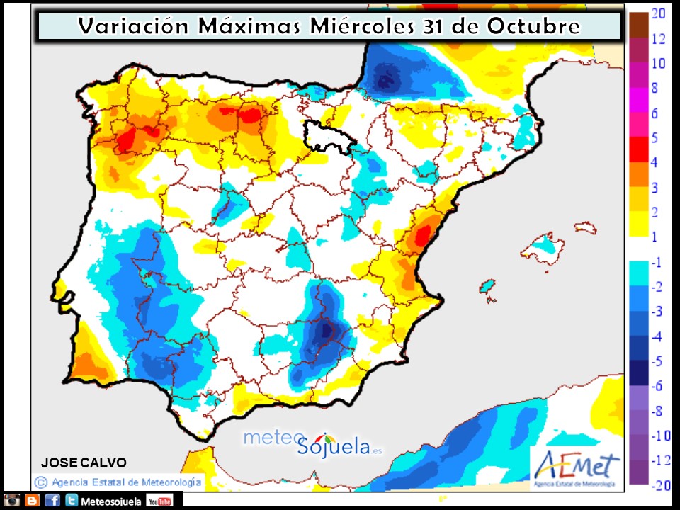 Modelo de temperaturas máximas de AEMET.Meteosojuela