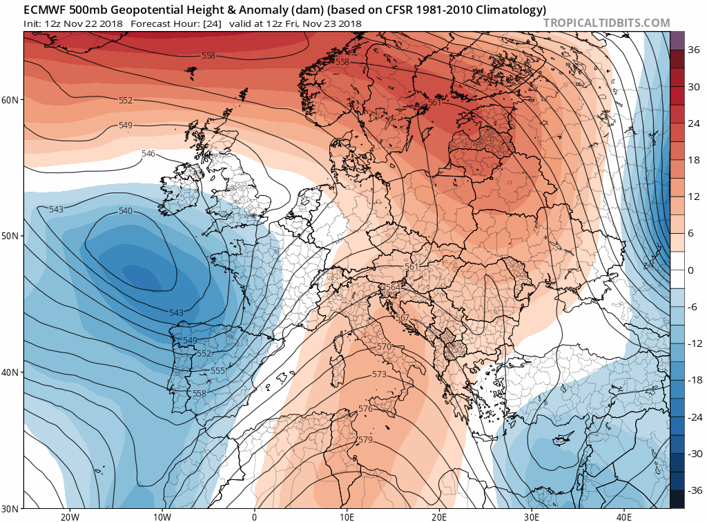 Animación Modelos de Altura de Geopotencial a 500hPa Europa. Meteosojuela