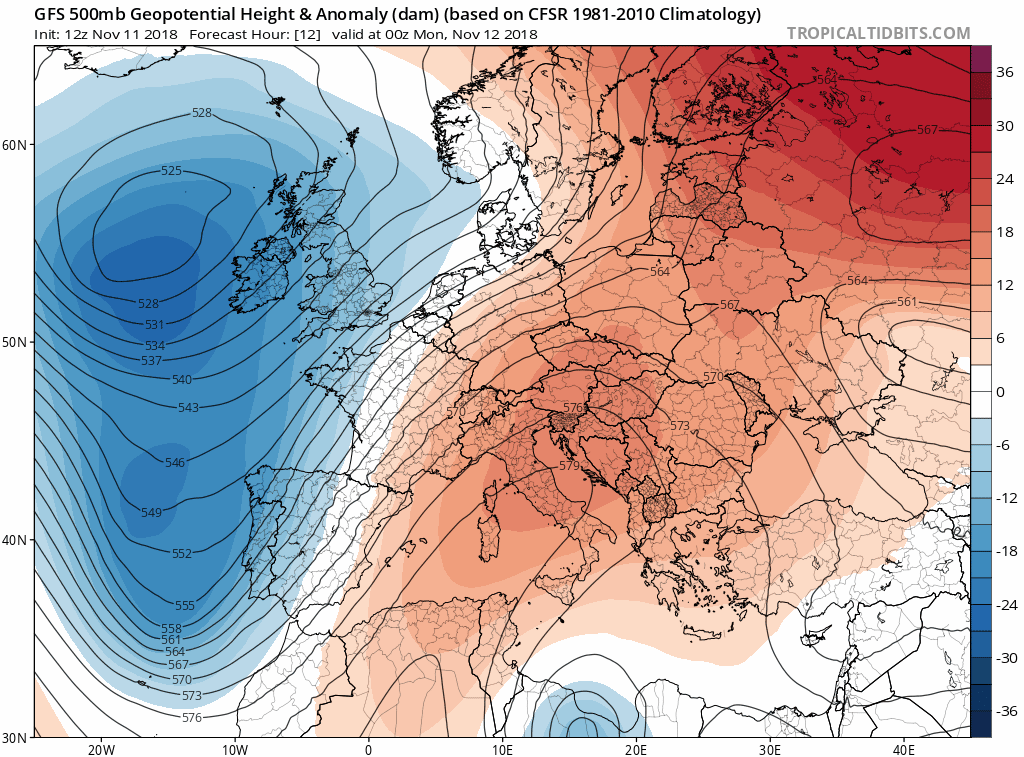 Animación Modelos de Altura de Geopotencial a 500hPa Europa. Meteosojuela