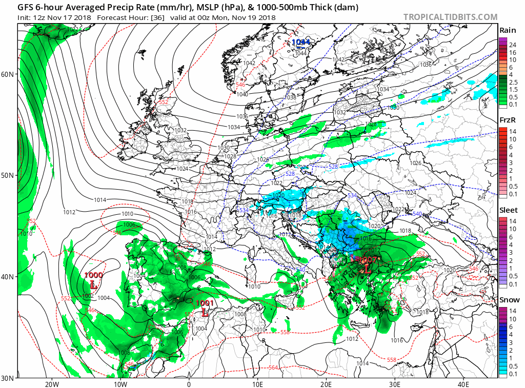 Animación Modelos de Superficie Frentes y Precipitación. Meteosojuela