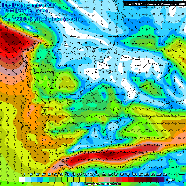 Animación Vientos en Superficie. Meteosojuela La Rioja
