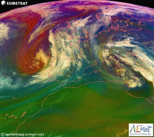 Animación masas de aire Meteosat. Meteosojuela