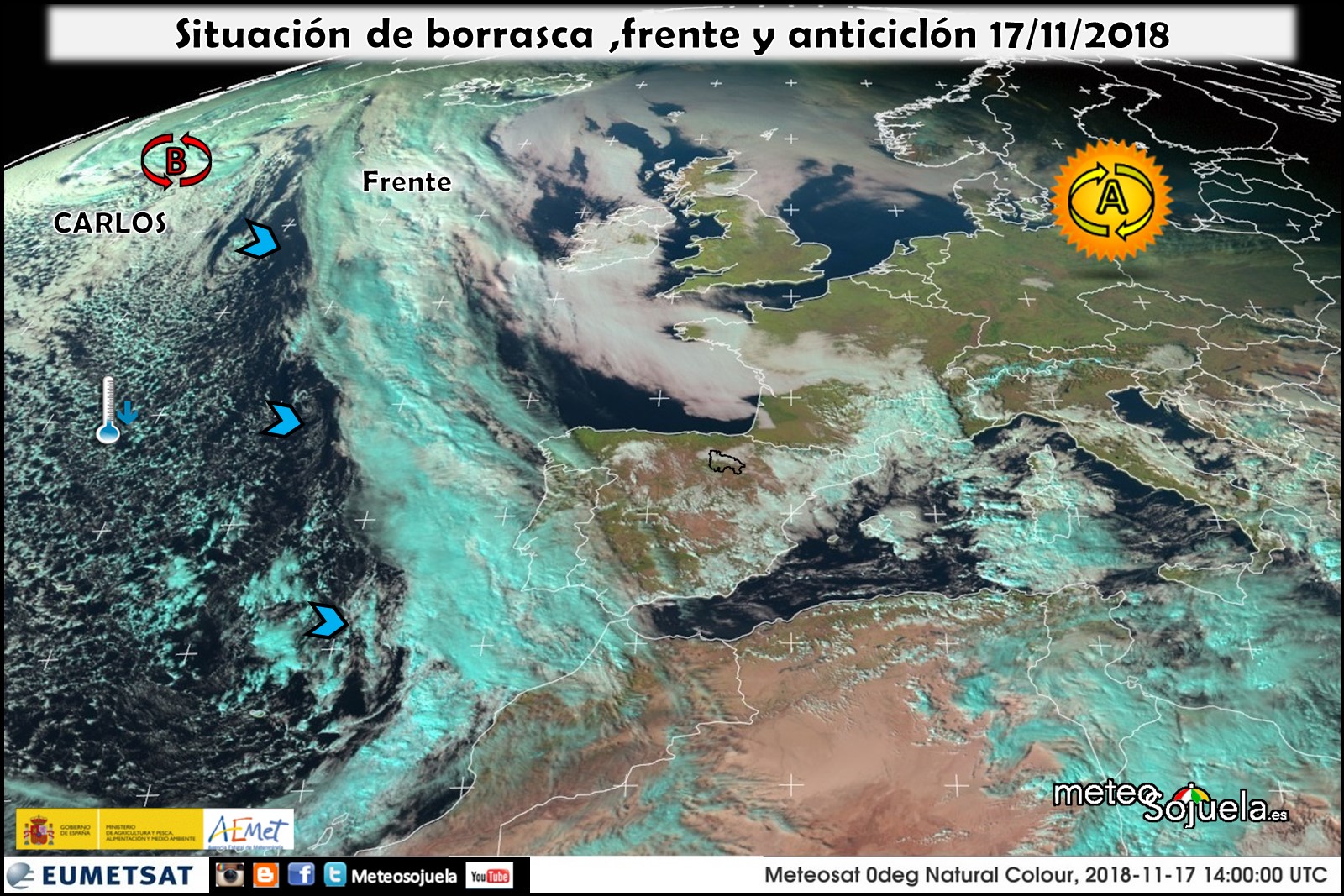 Frente atlántico.Meteosojuela La Rioja