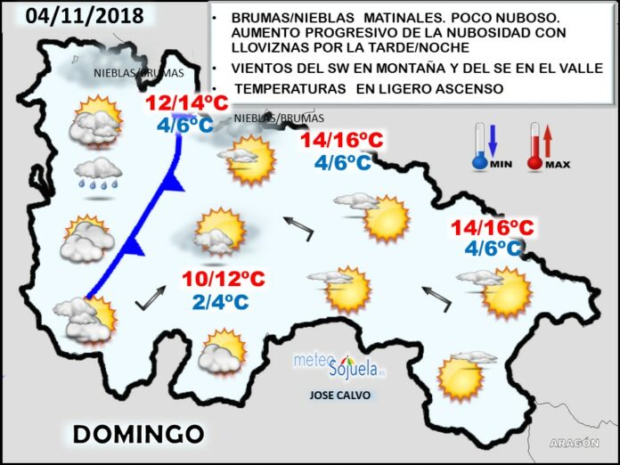 Mapa meteorologico significativo de hoy en La Rioja. Meteosojuela Mapa meteorologico significativo de hoy en La Rioja. Meteosojuela