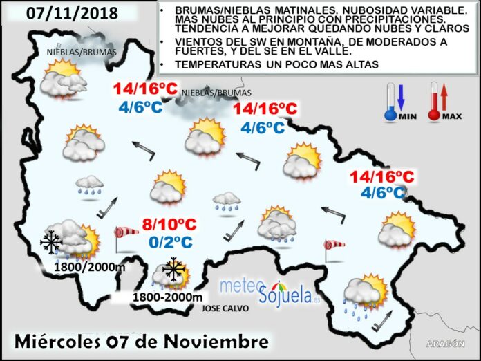 Mapa meteorologico significativo de hoy en La Rioja. Meteosojuela Mapa meteorologico significativo de hoy en La Rioja. Meteosojuela