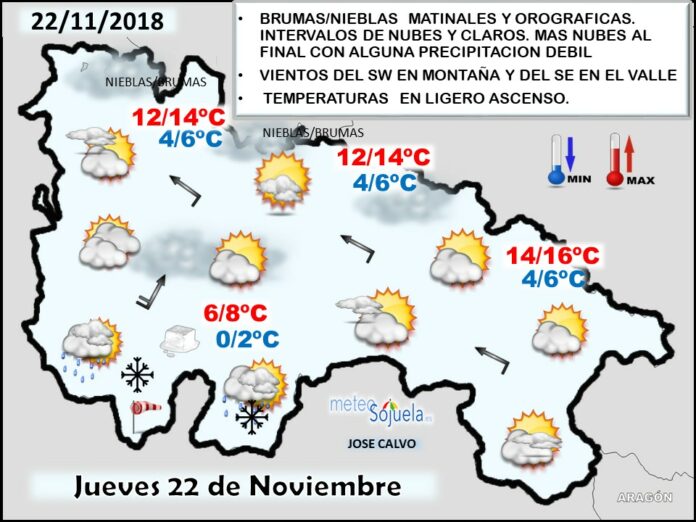 Mapa tiempo La Rioja. Meteosojuela Mapa tiempo La Rioja. Meteosojuela