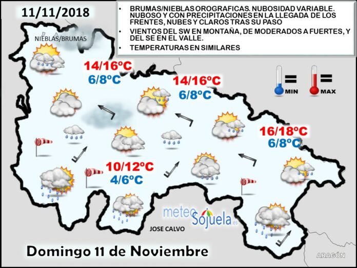 Mapa tiempo La Rioja. Meteosojuela