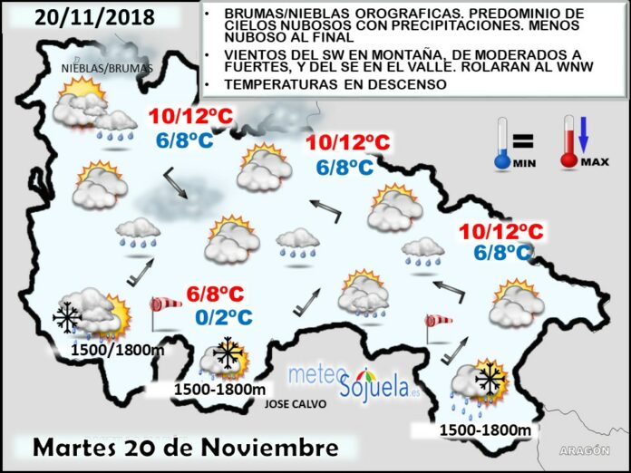 Mapa tiempo La Rioja. Meteosojuela
