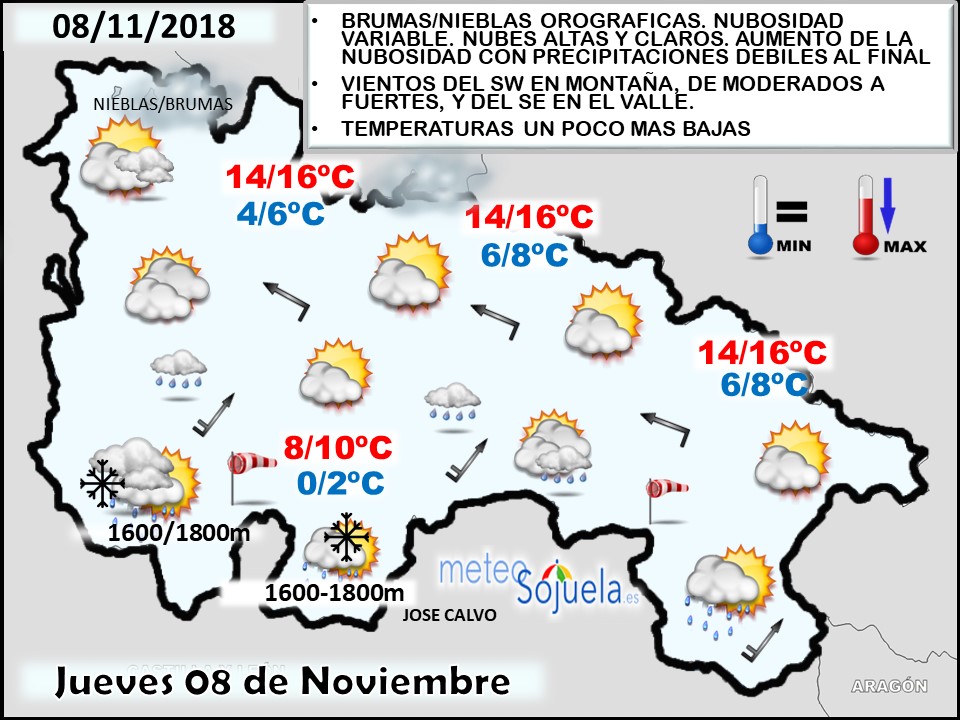 Mapa tiempo La Rioja. Meteosojuela