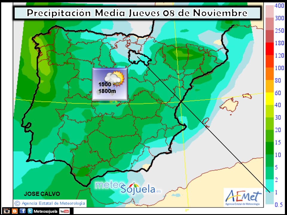 Mapas de precipitación AEMET. Meteosojuela
