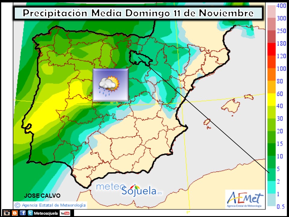 Mapas de precipitación media AEMET. Meteosojuela