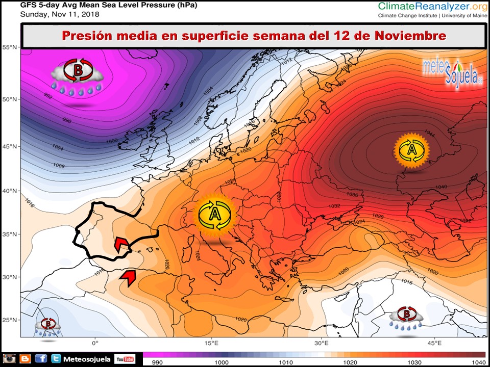 Modelos de presión media en Superficie. Meteosojuela La Rioja