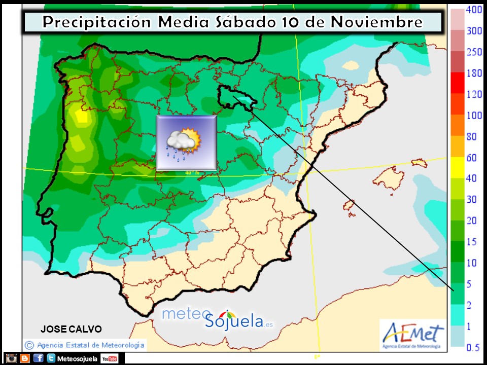 Precipitacion media AEMET. Meteosojuela
