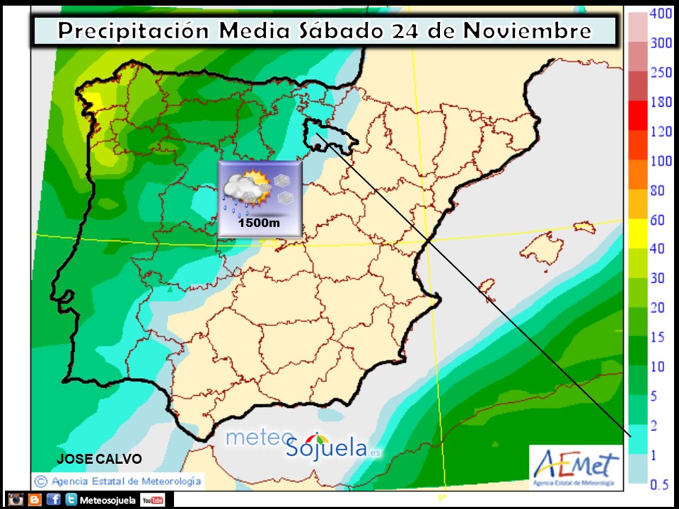 Precipitación media AEMET. Meteosojuela La Rioja