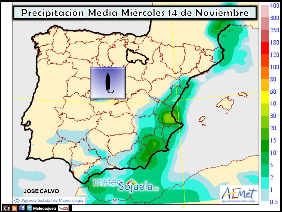 Probabilidad de precipitación AEMET. Meteosojuela La Rioja
