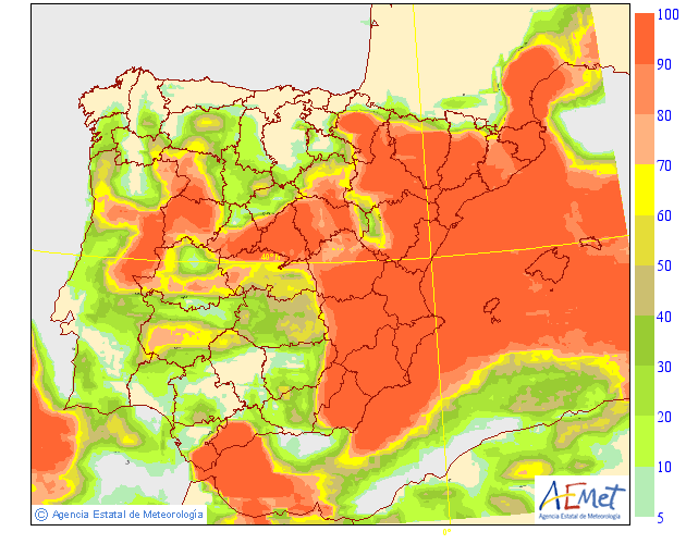 Probabilidad de precipitación AEMET. Meteosojuela La Rioja 16