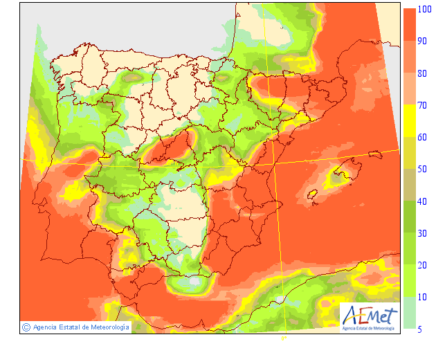 Probabilidad de precipitación AEMET. Meteosojuela La Rioja 17